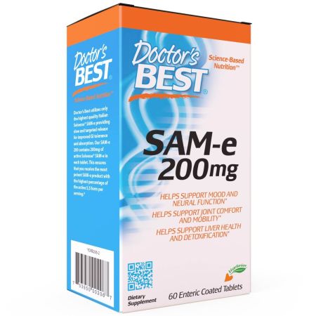 Doctor's Best SAM-e 200mg, 60 Enteric Coated Tablets