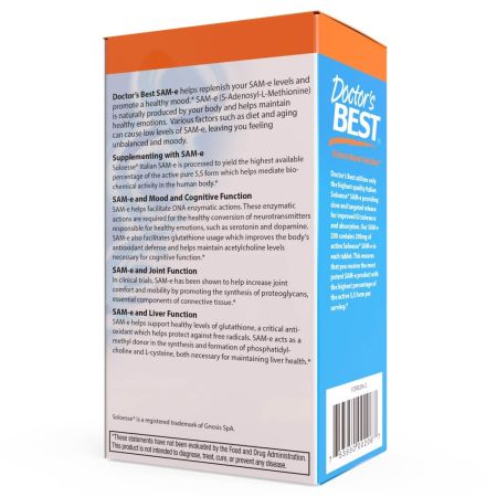 Doctor's Best SAM-e 200mg, 60 Enteric Coated Tablets