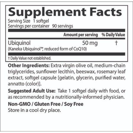 Doctor's Best Ubiquinol with Kaneka 50mg, 90 Softgels