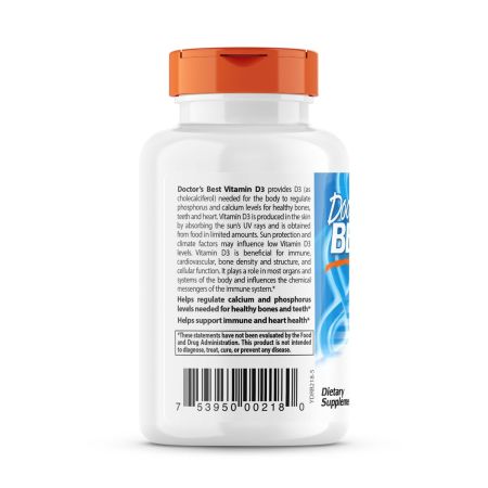 Doctor's Best Vitamin D3 125 mcg (5,000 IU), 180 Softgels