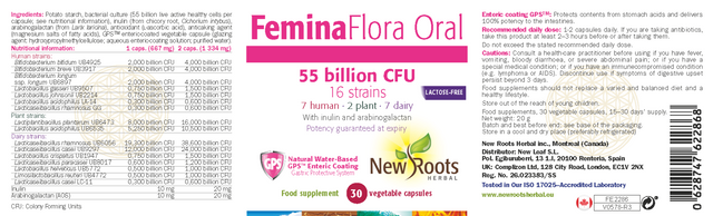New Roots Herbal Femina Flora Oral,  30 Capsules