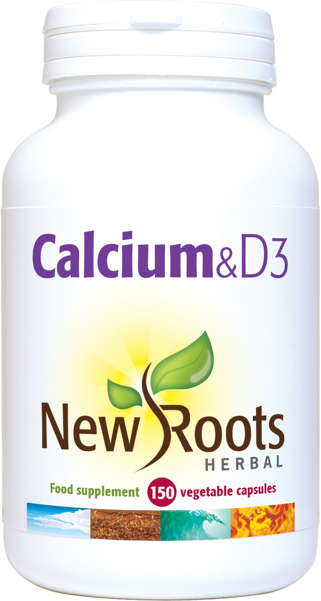 New Roots Herbal Calcium & D3,  150 Capsules