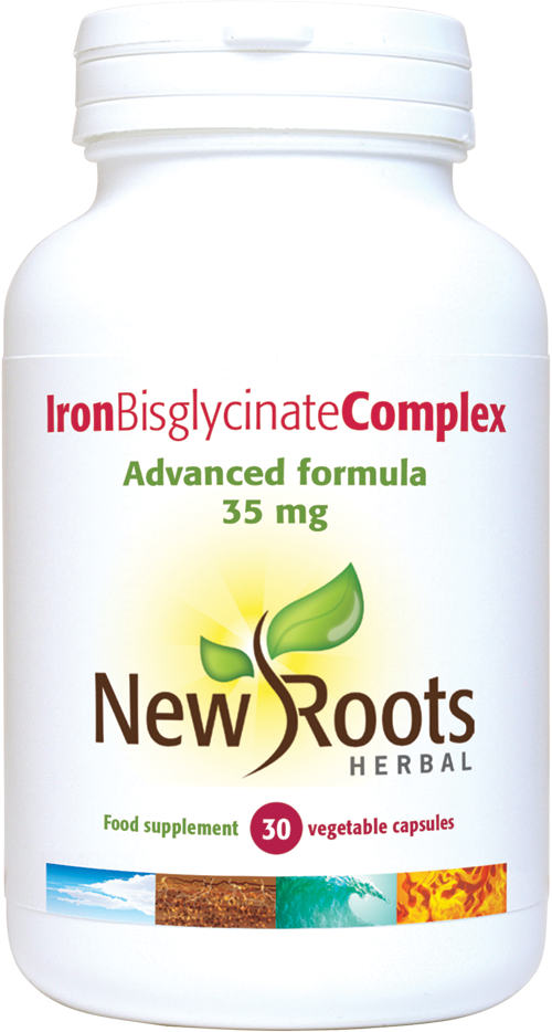 New Roots Herbal Iron Bisglycinate Complex,  30 Capsules