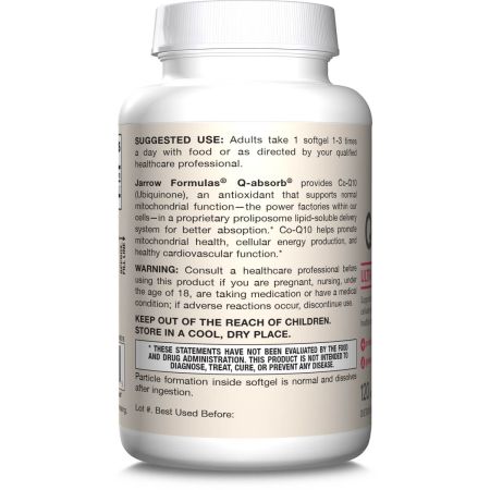 Jarrow Formulas CoQ10 Q-Absorb -100mg, 120 Softgels