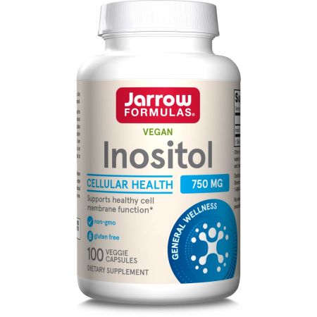 Jarrow Formulas Inositol 750mg capsules depicting supplement bottle with label