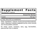 Product shot of Jarrow Formulas Inositol 750mg capsules highlighting vegetarian capsule and bottle design