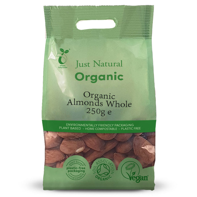 Just Natural Organic Almonds Whole,  250gr