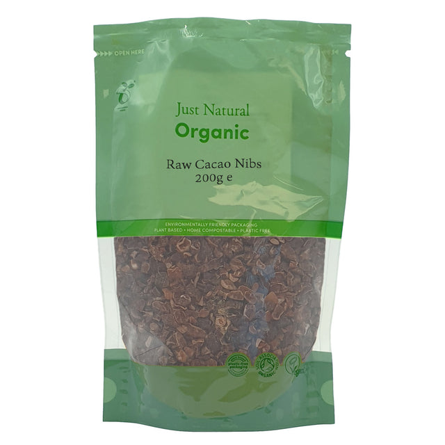 Just Natural Organic Cacao Nibs Raw, 200gr