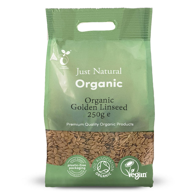 Just Natural Organic Golden Linseed, 250gr