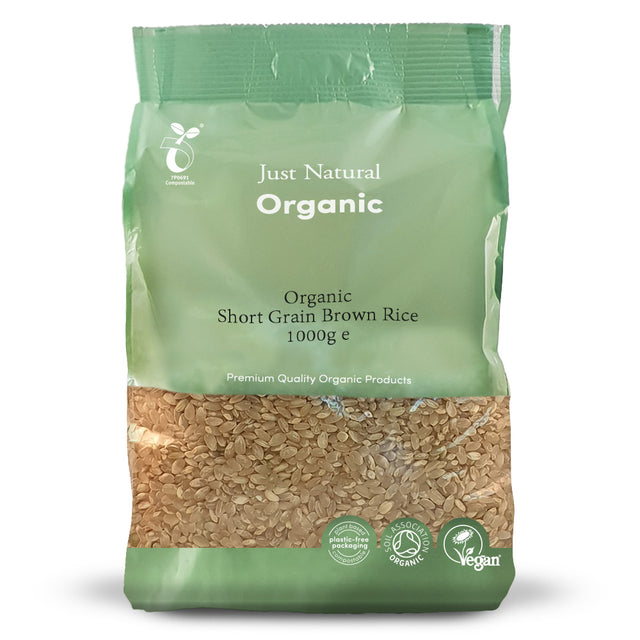 Just Natural Organic Short Grain Rice Brown, 1000gr