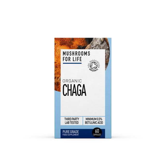 Mushrooms For Life Organic Chaga Pure Grade Extract Capsules, 60 Capsules