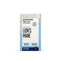 Fresh organic Lion's Mane mushroom capsules in a clear bottle, showcasing the product's natural and pure form