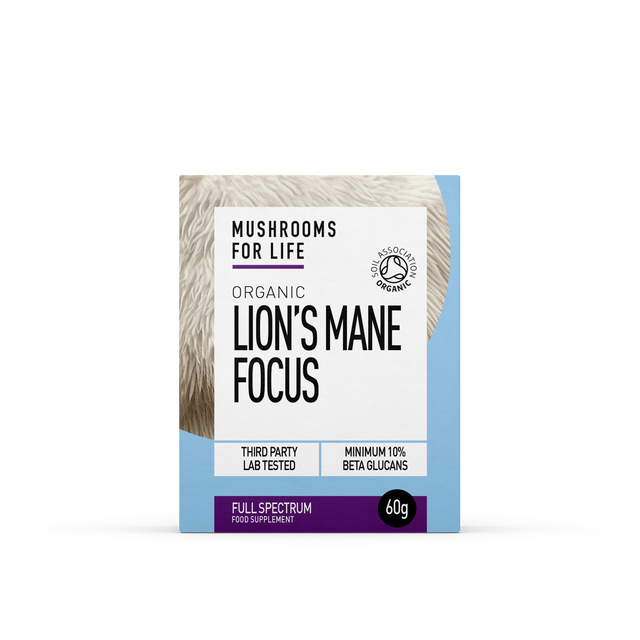 Mushrooms For Life Organic Lion's Mane Focus Optimised Blend Powder, 60gr