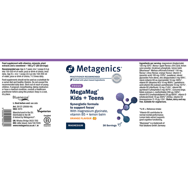 Metagenics Megamag Kids + Teens, 30 Servings