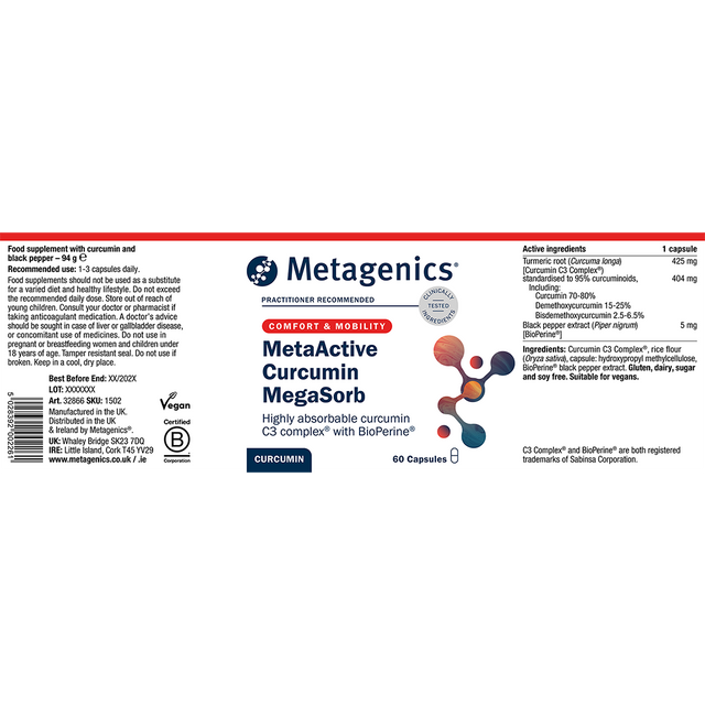 Metagenics MetaActive Curcumin MegaSorb, 60 Capsules