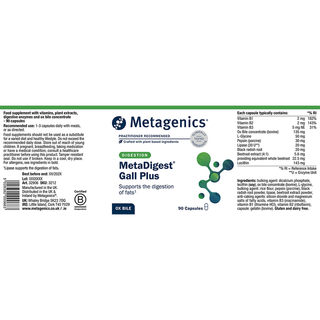 Metagenics MetaDigest Gall Plus, 90 Capsules