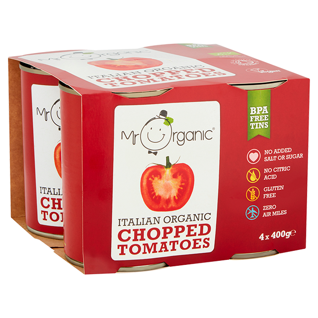 Mr Organic 4 Pack Italian Chopped Tomatoes, 4X400gr