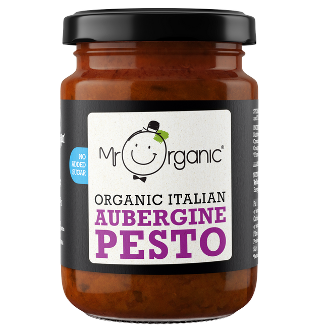 Mr Organic No Added Sugar Aubergine Pesto,  130gr