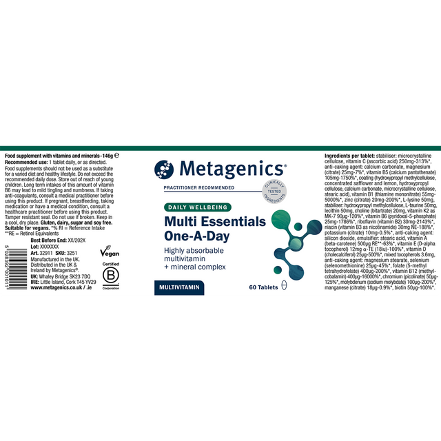 Metagenics Multi Essentials One-A-Day, 60 Tablets