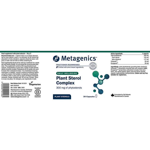 A detailed shot of the capsule contents illustrating plant sterols, essential fatty acids, and antioxidant compounds within each capsule