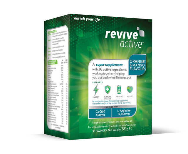 Revive Active 30 Day Box + 20% Extra Free- Orange & Mango, 30 Sachets +6 Extra FREE