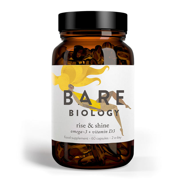 Bare Biology Rise & Shine Omega-3 + Vitamin D3,  60 Capsules