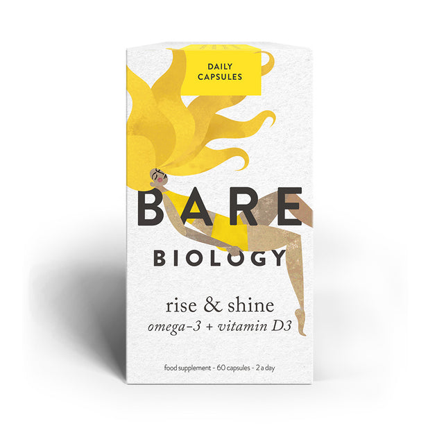 Bare Biology Rise & Shine Omega-3 + Vitamin D3,  60 Capsules