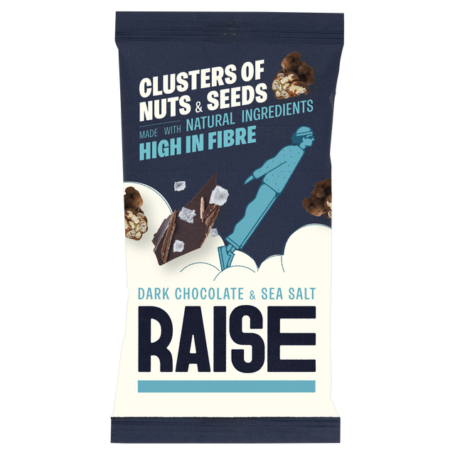 Raise Snacks Dark Chocolate Sea Salt Clusters of Nuts and Seeds, 35gr