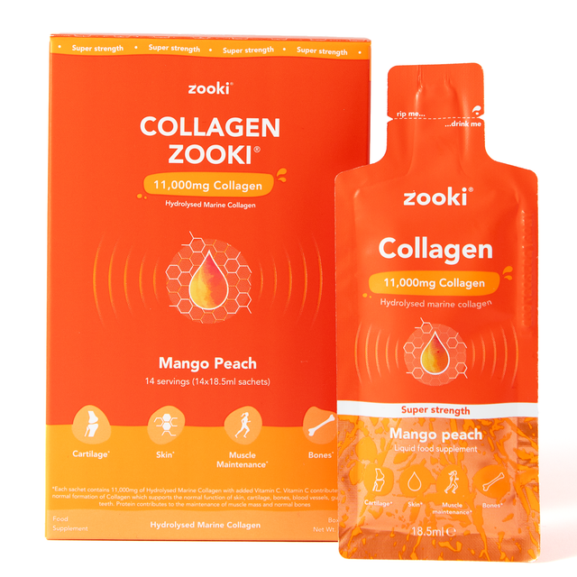 Zooki Collagen Super Strength 11,000mg, Mango Peach - 14 x 18.5ml