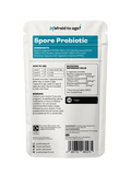 An illustration showing the capsules of Youth & Earth Spore Probiotic supplement alongside informational graphics about spore-forming probiotic strains and their benefits