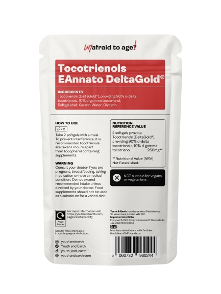 Youth & Earth Tocotrienols EAnnato Delta Gold® - 125mg, 60 softgels