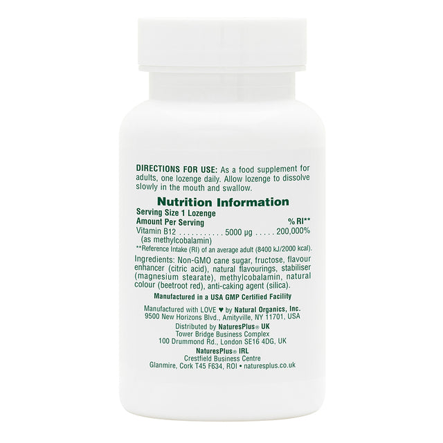 Nature's Plus Shot-O-B12 Lozenges, 5000mcg, 30Loz