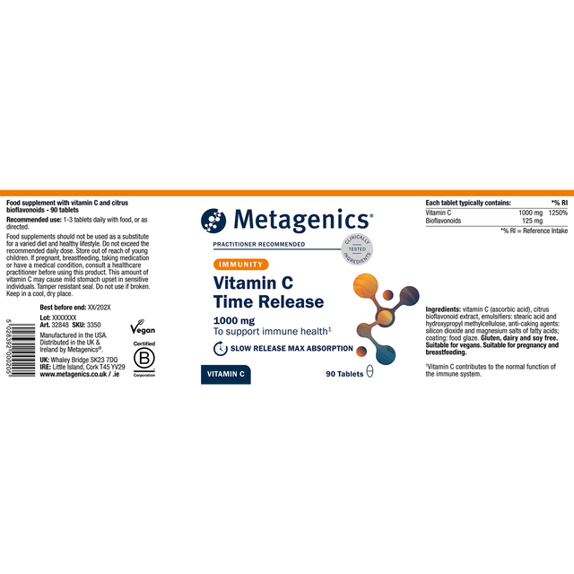 Metagenics Vitamin C Time Release, 1000mg, 90 Tablets