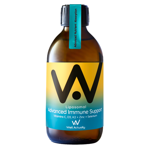 Well Actually Ultimate Immune Defence - Liposomal - Vitamin C + Zinc + Selenium + Vitamin D3 + K2,  250ml Tropical