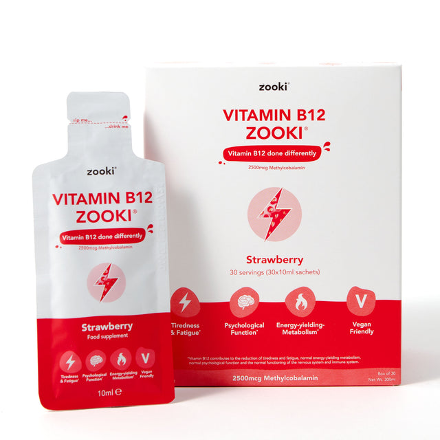 Zooki Liposomal Vitamin B12 2500mcg- Strawberry Flavour,  30 x 10ml