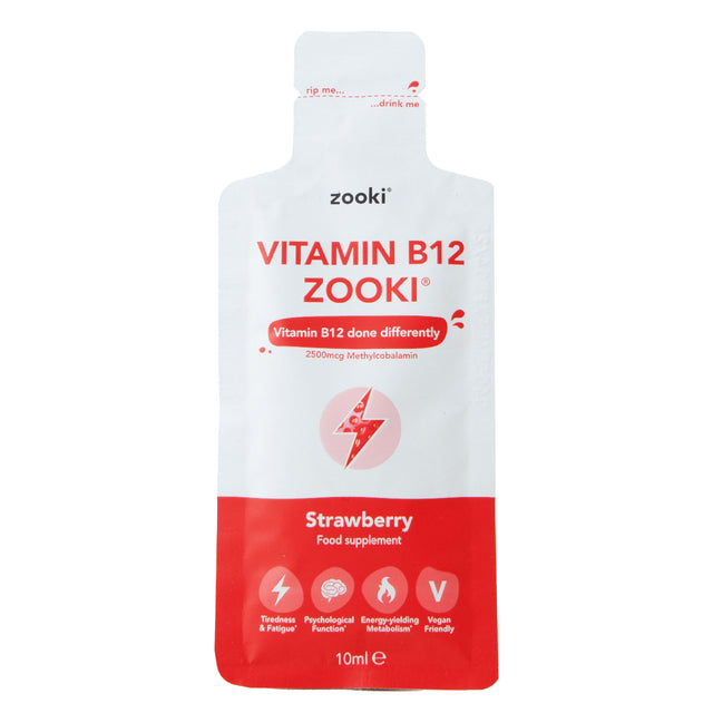 Zooki Liposomal Vitamin B12 2500mcg- Strawberry Flavour,  30 x 10ml