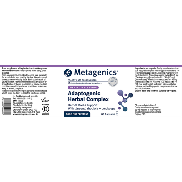 Metagenics Adaptogenic Herbal Complex (formally Adreset), 60 Capsules