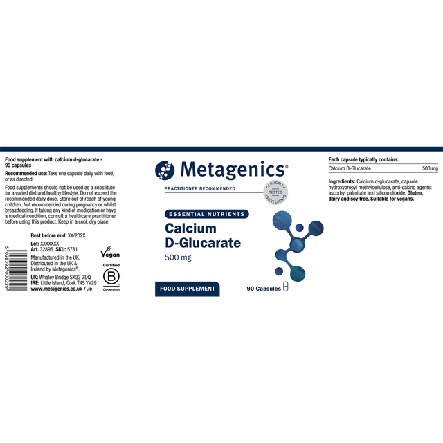 Metagenics Calcium D-Glucarate, 90 Capsules