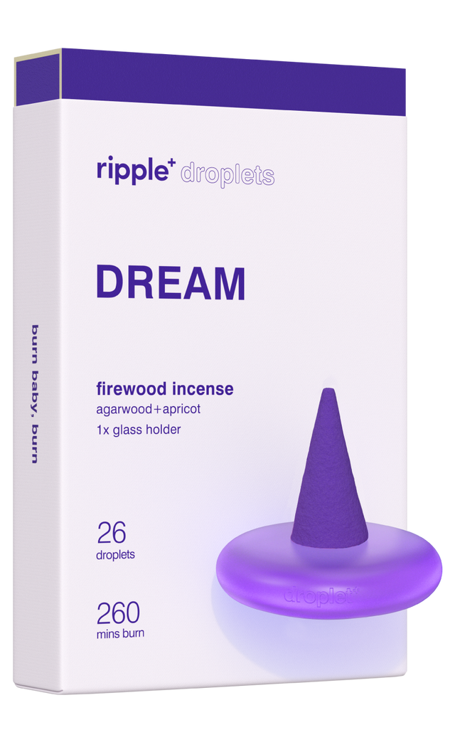 Ripple+ Firewood Incense ( agarwood + apricot) Dream Droplet,  26 Pack