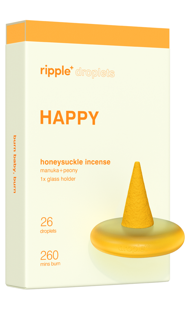 Ripple+ Honeysuckle Incense ( manuka + peony) Happy Droplet,  26 Pack