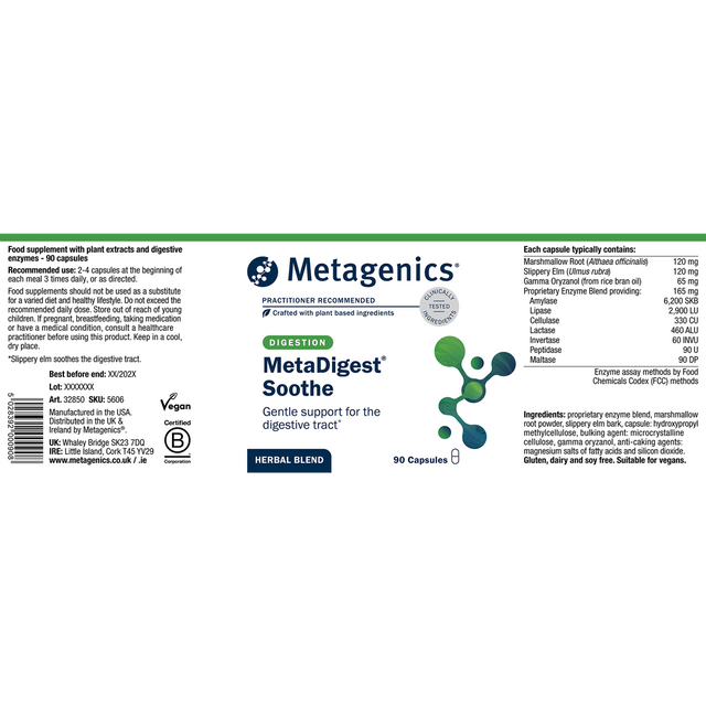 Metagenics MetaDigest® Soothe, 90 Capsules
