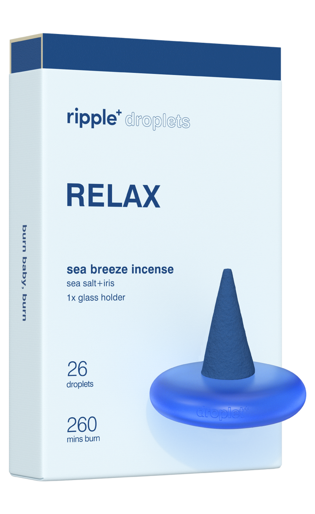 Ripple+ Sea Breeze Incense ( sea salt + iris) Relax Droplet,  26 Pack