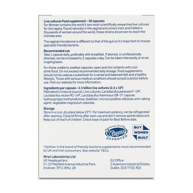 Optibac Probiotics Women Probiotic, 30 Capsules