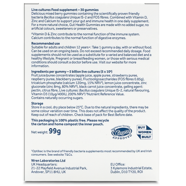 OptiBac Gut Health Gummies, 30 Gummies