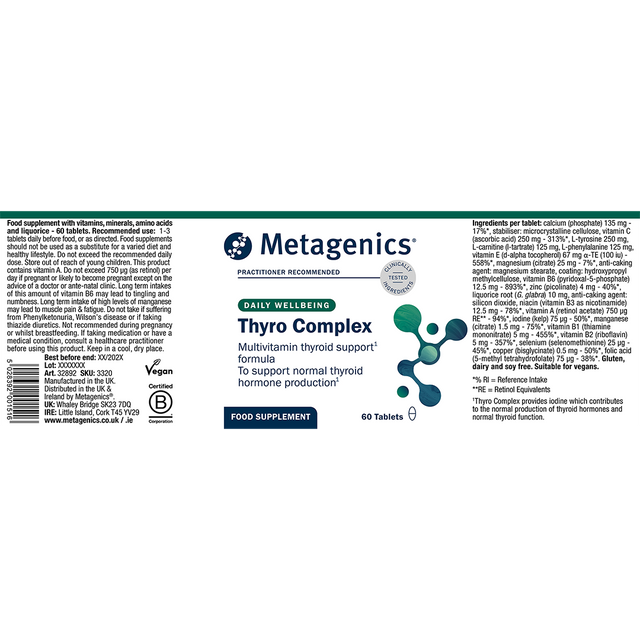 Metagenics Thyro Complex, 60 Tablets