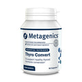 A bottle of Metagenics Thyro Convert capsules featuring gum guggul resin and mineral ingredients