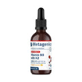 A detailed shot of the liquid drops from the Metagenics Vitamin D3 and K2 supplement showing the pleasant orange tint
