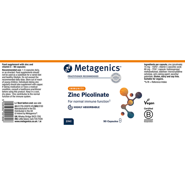 Metagenics Zinc Picolinate, 90 Capsules