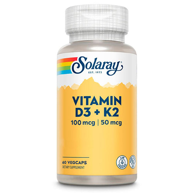 Solaray Vitamin D-3 & K-2, 60 Capsules