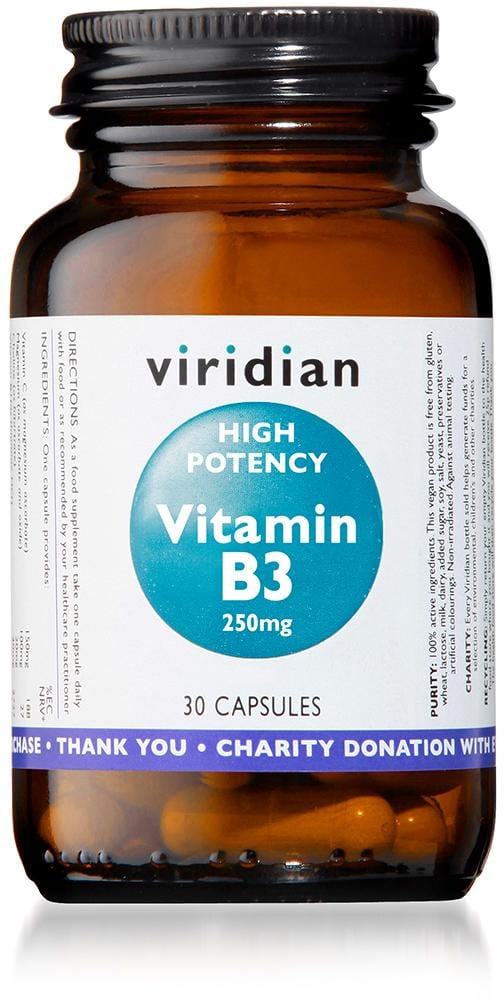 Viridian High Potency Vitamin B3,  30 VCapsules